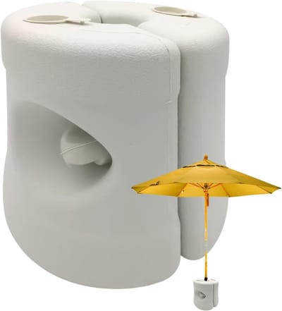 Paraplubak voor buiten - Parasolvoet - Terras Stabiliseren - Eenvoudige montage - 372 x 29 x 252 cm - Wit