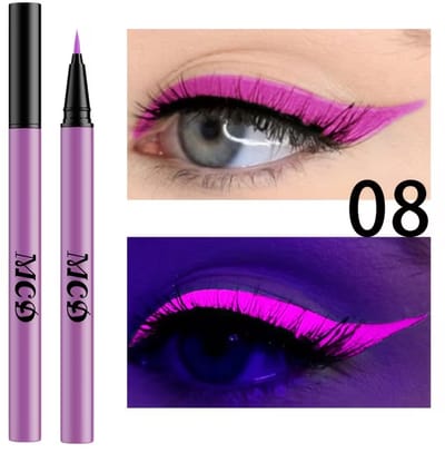 Lavendelpaarse Fluorescerende Eyeliner – UV Glow Liquid Eyeliner – Langhoudende Festival en Party Make-up