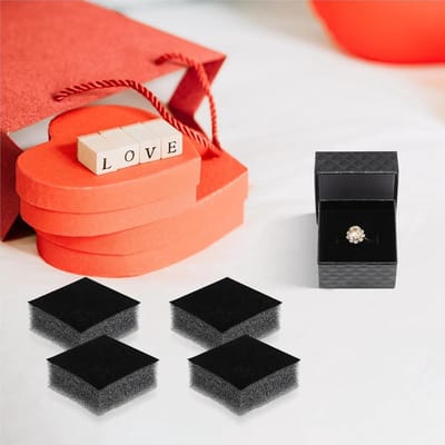 Sieraden Spons Kussens - Opberg Organizer - Sieraden Beschermen - Op Maat Te Knippen - 6.8 x 6.8 cm - Zwart