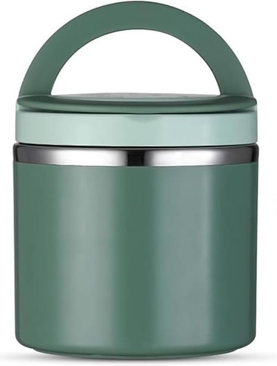 Geïsoleerde Voedselcontainer - Thermo Lunchbox - Warm Eten Meenemen - Lekvrij en Duurzaam - 1 Liter Inhoud - Groen