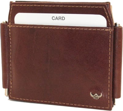 Golden Head Leren geldclip kaarthouder Colorado RFID Protect Clip-Scheintasche 1923 Tabacco bruine