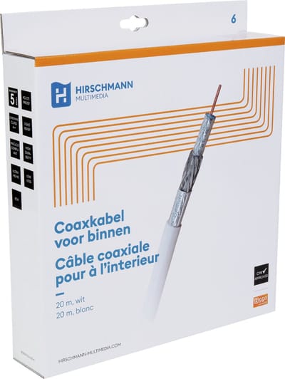 Hirschmann - KOKA-9 Coax aansluitkabel IEC 4G proof - Zonder stekkers - 20m - Wit