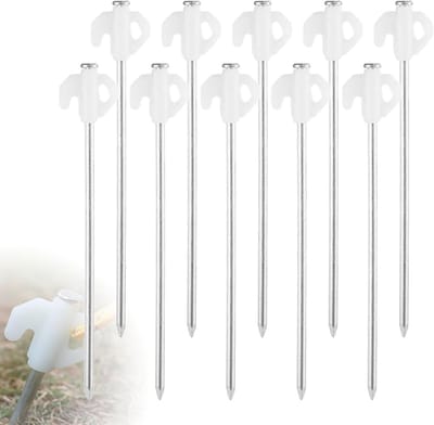 Set van 10 Fluorescerende Tentsteken van 20 cm, Stabiele Campingaccessoires voor Tent en Luifel, Ideaal voor Buitenactiviteiten en Kamperen