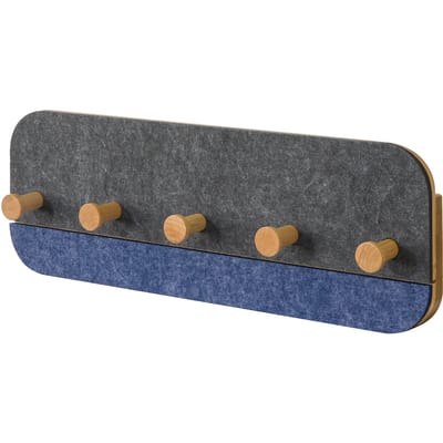 SoBuy Wandkapstok met 5 Haken - Bamboe en Vilt - Kledingrek Hal - 55x19x3cm