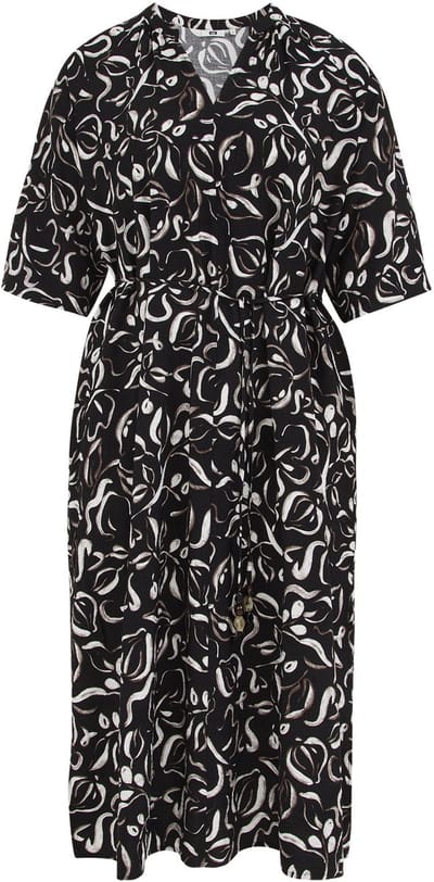 WE Fashion Dames midi jurk met structuur - Curve