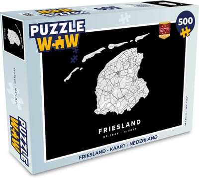 Puzzel Friesland - Kaart - Nederland - Legpuzzel - Puzzel 500 stukjes