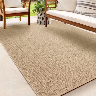 the carpet Kansas – weerbestendig buitenkleed in jute-look, robuust & onderhoudsvriendelijk, naturel 60 x 90 cm
