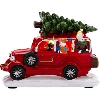 LED Verlichte Kerst Tafeldecoratie Hars Verlichte Snackbar Vintage Auto Luchtballon black