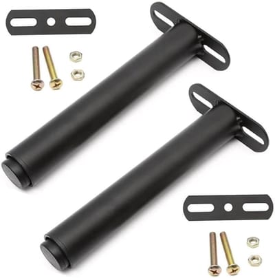Bedpoten, metalen bedpoten, metalen meubelpoten, in hoogte verstelbare steunpoten, 2 stuks van 18 tot 33 cm (zwart)