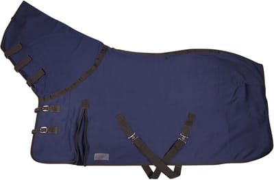 Qhp Zweetdeken Quick Dry Met Hals Donkerblauw - 105/145