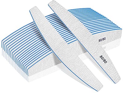 Nagelvijlen voor Acrylnagels - 12 Stuks, Dubbelzijdige Grof Wasbare Manicuregereedschap