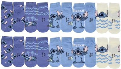 Lilo & Stitch Sokken - 10 Paar - Maat 31/34- Paars - Blauw - Kind