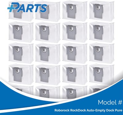 Roborock RockDock Auto-Empty Dock Pure Stofzakken (20 Stuks, Plus.Parts® alternatief voor 8.02.0132)