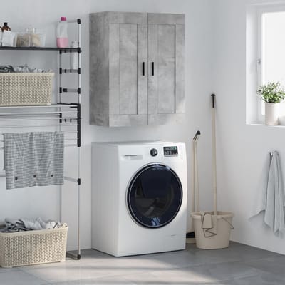 vidaXL - Wandkast - 69,5x34x90 - cm - bewerkt - hout - betongrijs