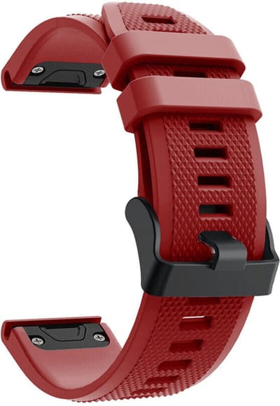 Siliconen Bandjes Rood - Quickfit 26mm - Geschikt voor Garmin Fenix 7X - 6X - 5X