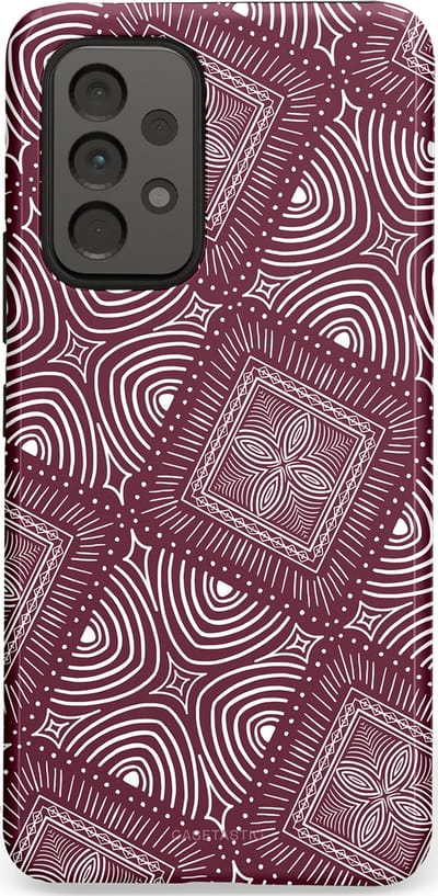 Casetastic Hoesje Geschikt voor Samsung A53 - Stijlvolle Beschermende Duo-layer Case - Bohemien Rood Design