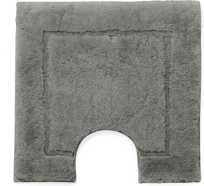 Casilin WC-mat Antislip Orlando - 59x59cm - Met Uitsparing - Vierkante Badmat - Waterabsorberend - Wasbaar en Sneldrogend - Acryl - Grijs, Mouse