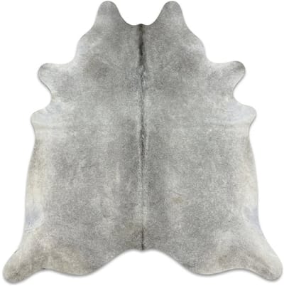 Koeienhuid Vloerkleed - Lichtgrijs - 220 x 200 cm - Koeienkleed / Koeienvel / Dierenvel / Dierenhuid / Koehuid Tapijt - incl. 4 onderzetters