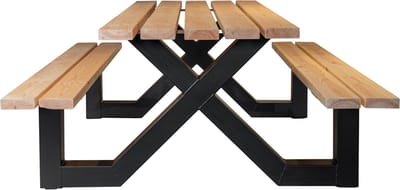 Picknicktafel van staal en hout - WX-Poot