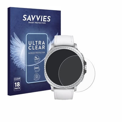 Savvies - Screenprotector voor Samsung Galaxy Watch 8 Classic (46 mm) - Folie Beschermfolie transparant 18 Stuks