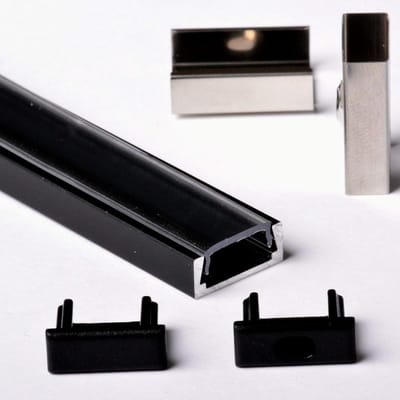 3 Meter Aluminium Profiel voor LED Strips met Afdekking - Zwart - 15x6mm