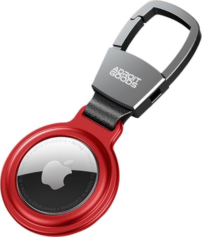 AdroitGoods Aluminium Beschermhoes – Geschikt voor Apple AirTag – Sleutelhanger Houder – Rood