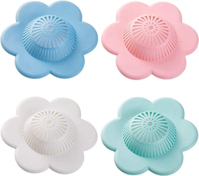 Afvoerplug - 4 Stuks - Afvoerstop - PVC - Anti haar afvoer stop - Haarvanger - Anti Verstopping - Afvoerstopper - Voor Bad en doucheafvoer - 13 cm*13 cm