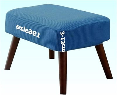 Voetenbank Overtrek - Poef Beschermer - Meubels Vernieuwen - Elastisch Jacquard Weefsel - 55 x 55 cm - Beige