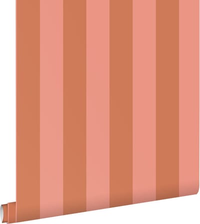 ESTAhome behang strepen terracotta en perzik roze - 53 cm x 10.05 m - 139905