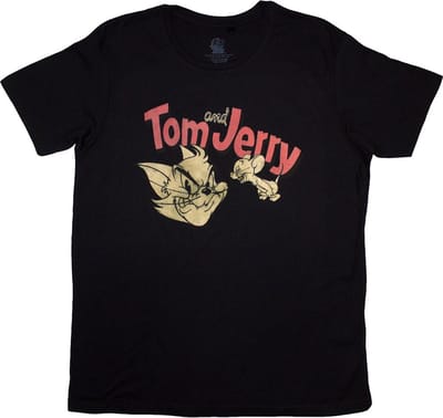 Tom And Jerry - Retro Heren T-shirt - S - Zwart