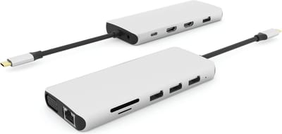eSTUFF ES623009 interface hub USB 3.2 Gen 1 (3.1 Gen 1) Type-C 5000 Mbit/s Grijs
