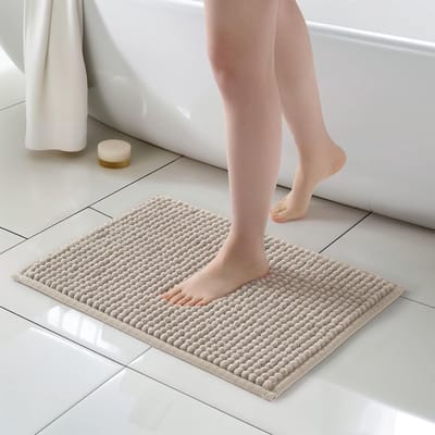 Badkamermat - Badmat - Absorberende badmat - Douchemat Vloermat - Antislip badmat- Woondecoratie mat - Superabsorberend - Zacht - Geschikt voor badkuipen, doucheruimtes en badkamervloeren - 40x60cm - Beige