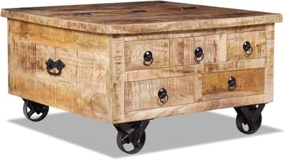 Woonkamertafel Mangohout - Salontafel Bijzettafel - Ontspannen in Huis - Handgemaakt Uniek Stuk - 70 x 70 x 40 cm