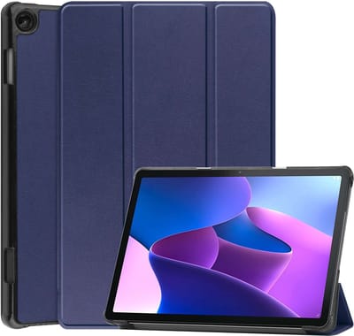Hoesje - Geschikt voor Lenovo Tab M10 (3e / 3rd generatie) - Dun & Stevig - Hardcover Book Case - Trifold Bookcase Hoes - Hard Cover - Tablethoes - Donkerblauw