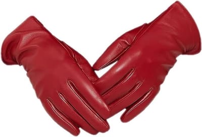PolkaHome Leren dameshandschoenen, gemaakt van echte schapenvacht, gevoerd met kasjmier of wol om warme winterhandschoenen te houden