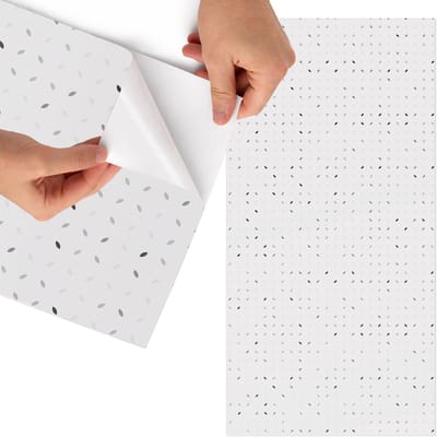 Tulup Meubelfolie - Subtiele bladeren Meubel Wrap Folie - 75x150 cm - Wit Meubelfolie - Meubelfolie Zelfklevend - Minimalist Meubelfolie - Wrapfolie Keuken - Wanddecoratie - Achtergronden en patronen