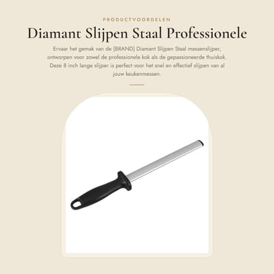 Dailygoods- Slijper Professionele Kunstdiamant - Ovaal Slijper - Ergonomische Handgreep - 20,5 cm Slijplengte - Keuken Messen - Zwart/Zilver - Messenslijper