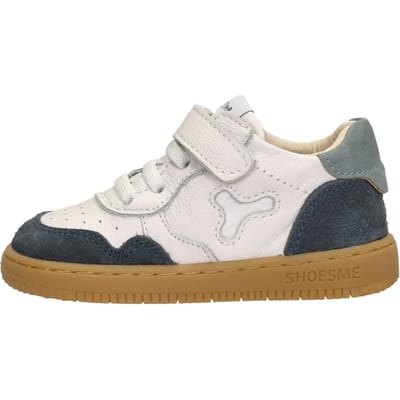 Shoesme Wit-Blauw Sneaker - Sneakers Kinderen - Jongens - White Dark Blue - Suède - Maat 21