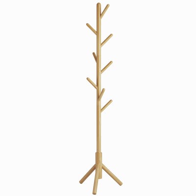 Unyqoos ® Houten Vrijstaande Kapstok met 8 Haken voor Jassen, Hoeden en Tassen in Boomvorm Design
