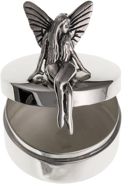 Sieraden Doosje - Juwelendoosje Tandendoosje - Herinneringen Bewaren - Gedetailleerd Fee Ontwerp - 22mm Breed - Zilverkleurig