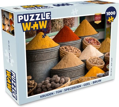 Puzzel Kruiden - Ton - Specerijen - Geel - Bruin - Legpuzzel - Puzzel 1000 stukjes volwassenen