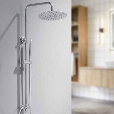 Auralum Max Douchesysteem - RVS Doucheset - Regendouche en Handdouche - Duurzame Messing Omsteller - Verstelbare Hoogte 72-110 cm - Waterbesparend - Chroom