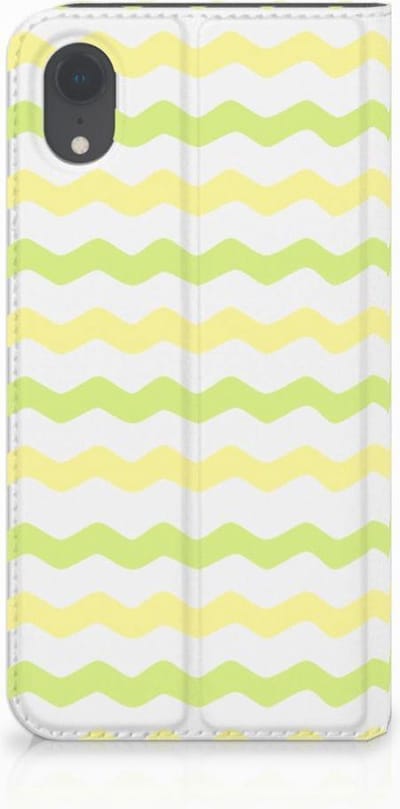 Apple iPhone Xr Hoesje met Magneet Waves Yellow