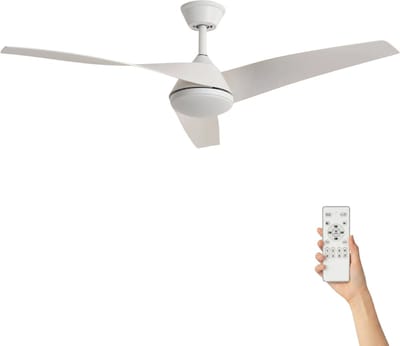 Fantiluxe - Felix - Plafondventilator met verlichting - Wit - Ø132cm - Afstandsbediening - Met lamp - Plafond ventilator - Slaapkamer