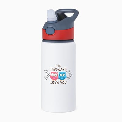 Hacebo® - Cadeau vriendin - Cadeau vriendje - waterfles met rietje rood - Jubileum cadeau - Liefdes gepersonaliseerd - Valentijn cadeautje voor hem - Valentijn cadeautje voor haar - Valentijnsdag cadeau - water fles - 650ML