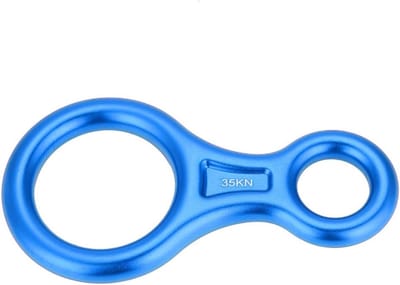Klim Ring - Touw Descender - Veilig Klimmen - Onbreekbaar Aluminium - 14.5x7.5cm - Zwart
