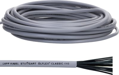10 meter Lapp 1119902 Ölflex Classic 110 PVC stuurstroomkabel 2x1,5 mm² zonder groen-gele aardgeleider I stuurstroomkabel 2-aderig I kabel 2-aderig