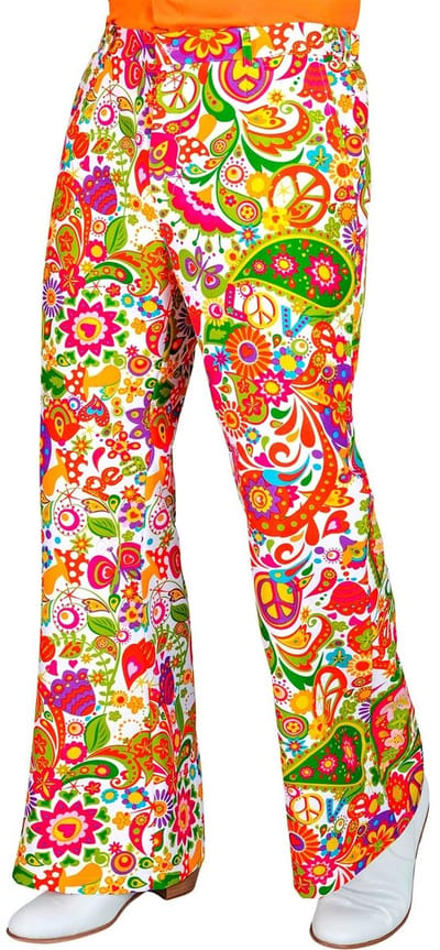 Jaren 70 broek peace party heren