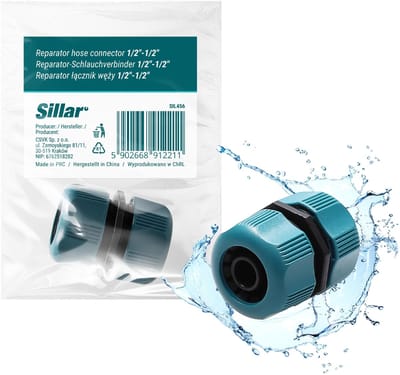 Sillar Slangkoppeling - Tuinslang Reparatiekoppeling ½" 5/8" – PVC – Verbinding en Reparatie van Tuinslangen – Universele Slangadapter