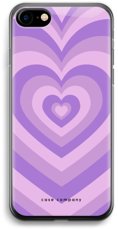 Case Company® - Hoesje geschikt voor iPhone SE 2020 hoesje - Hart Paars - Soft Cover Telefoonhoesje - Bescherming aan alle Kanten en Schermrand
